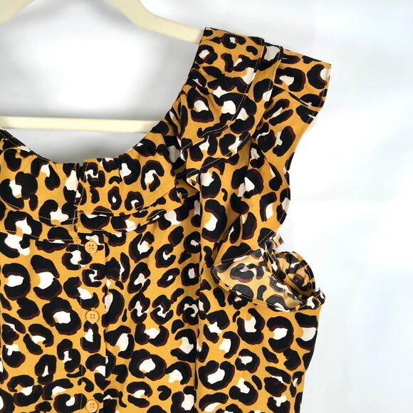 Who What Wear Dress Medium Leopard Ruffle Feminine‎ Resort Mediterranean Cruise - Picture 5 of 12